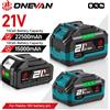 ONEVAN Batteria agli ioni di litio ricaricabile ONEVAN 15000mAh 22500mAh con indicatore di carica, chiave dinamometrica per utensili elettrici, compatibile con batterie Makita 18V.