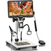 TOMLOV DM9 Microscopio elettronico digitale USB 1080P Display LCD da 7 pollici Microscopio con ingrandimento 1200X per la riparazione del telefono
