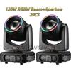 BAILIANGLIGHTS 2 Pezzi Mini Fari Mobili da 120W con Fari Flessibili da 5W con Apertura RGBW Quattro in Uno, Luce DJ DMX Super Luminosa