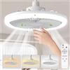 MOLDEN Girevole 3in1 Ventilatore da soffitto Luce E27 Convertitore LED Base telecomando intelligente Ventilatori camera da letto lampada studio cucina Decorazione della casa
