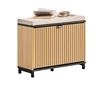 SoBuy FSR201-N Scarpiera Ingresso Panca Contenitore Scarpiera Salvaspazio Slim con Seduta Imbottita Mobile Ingresso Legno per Camera da Letto e Corridoio Nero Effetto Marmo e Legno 60x24x50cm