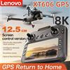 Lenovo Drone GPS Lenovo XT606 Professionale 4K con Doppia Fotocamera HD 8K e Gimbal a 360° ° Droni giocattolo quadricotteri RC brushless con sistema anticollisione