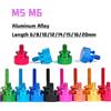 NONE 2 pz M5 M6 Coloure Alluminio Anodizzato FAI DA TE Zigrinato Mano Viti A Pollice Impugnatura Manopola Bulloni Lunghezza 6/8/10/12/14/15/16/20mm