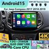 NONE Android 15 Lettore Video Carplay Auto WIFI + 4G Per Jeep Compass 2017 2018 2019 Autoradio GPS Stereo Multimediale 2din Unità Principale DSP