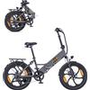 NONE HillMiles Mile 2 Bicicletta elettrica per adulti 250W Motore 36V13AH Batteria pieghevole Pendolarismo in città 20 pollici Fat Tire Ebike