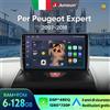 Junsun per Peugeot Expert 2007-2016 9 Pollici 4GB 64GB Android 13 Autoradio GPS Navigazione Carplay DSP Bluetooth FM Supporto Comando Volante Display Touch Ingresso USB AUX Pronto Telecamera
