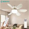 newstyle Ventilatore da soffitto a LED per la casa con base E26/E27, 3 colori regolabili, telecomando wireless, lampada da soffitto da 52 cm per camera da letto e soggiorno