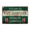 Hello Young Benvenuti a Raccoon City Targa in metallo Pittura Decorazione da parete vintage Poster con targa in metallo dal design divertente