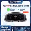 AUTOTOP Cruscotto Digitale LCD da 12.3 Pollici per VW Golf 7 MK7 2013-2020 con CarPlay Wireless e Android Auto, Pannello Strumenti Radio per Auto