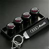 Audi Copri Valvole per Pneumatici Auto in Pelle con Portachiavi per Audi Sline A1 A3 A4 A5 A6 A7 A8 Q2 Q3 Q5 Q7 Q8 TTS B8 B6