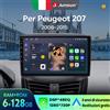 Junsun Wireless CarPlay Android 11 Autoradio for Peugeot 207 2006-2015 2Din Touchscreen Navigazione GPS 8-Core DSP Bluetooth RDS Radio FM 4G WiFi DAB+ Android Auto 41 Anni Garanzia Servizio Italia