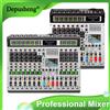 DEPUSHENG Mixer audio professionale Depusheng AG a 8/12 canali con lettore MP3, registrazione USB, funzione di gruppo e 2 interfacce AUX, 99DS