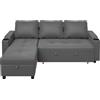 HOMALL Divano angolare Homall con letto e contenitore, divano a 3 posti, divano letto estensibile a L, piccolo divano letto per soggiorno