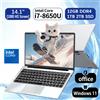 NONE Laptop da 14.1 Pollici con Intel Core i7 8650U, 12GB RAM, 512GB/1TB/2TB SSD, Windows 11, per Ufficio, Studio e Gaming