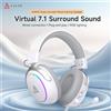 AJAZZ AHW10 Cuffie cablate con cancellazione del rumore, Bluetooth over-ear con microfono per posizionamento del suono omnidirezionale, connessione via cavo, plug and play | Luce Ambientale RGB con
