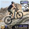 BURCHDA RX80 2000W 55KM/H Potente Bicicletta Elettrica con Doppio Motore, Batteria al Litio 48V20AH, Pneumatici Fat da 26 Pollici 4.0, E-Bike da Montagna per Adulti