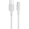 NONE Cavo USB A a Micro USB UNICO, Ricarica Rapida 3.4A, 1m, Cavo Rotondo in PVC OD3.8, Bianco, Certificato RoHS CE