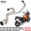 iSTUNT Collettore di Scarico Slip-On per KTM 1290 1390 Super Adventure R S EVO 2021 - 2026, Tubo di Collegamento Anteriore per Marmitta Originale