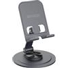 UNICO 360 ° Supporto per telefono girevole, realizzato in metallo, angolo regolabile, adatto per tablet e telefoni, supporto da scrivania pieghevole antiscivolo, adatto per smartphone e tablet