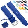 HQstrap Cinturino in Silicone 20mm 22mm di Alta Qualità con Estremità Curva, Impermeabile, per Orologi Sportivi Swatch e Omega Moonswatch