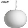 willlustr Lampada a sospensione moderna ovale in vetro opalina bianco Lampada a sospensione Glo-Ball Ufficio Ristorante Hotel Casa Lampadario a soffitto sospeso