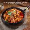 Warmom Padella in Ferro Forgiata a Mano 24cm/28cm con Coperchio e Manico in Legno, Wok Artigianale Non Rivestito per Cucinare a Fornello, Accessori per Cucina e Utensili da Cucina
