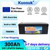 Kuoouk Batteria LiFePo4 12V 24V 350Ah 300Ah con BMS integrato, celle al litio ferro fosfato, 10.000 cicli, per camper, golf cart, veicoli elettrici, solare, esente da tasse - Disponibile in UE