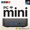 NONE Mini PC Desktop 2026 con Windows 11 Pro, Intel i9-8950HK, Intel i3-6100U, 16GB RAM, SSD da 1TB/2TB, Wi-Fi 6, BT5.2