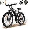 Aairsk Bicicletta Elettrica Aairsk Q7 26 pollici con batteria rimovibile da 36V 10Ah, motore 250W adatto a ogni tipo di terreno, velocità massima di 25 km/h, doppia sospensione, bici elettrica per adulti.