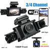 DAINU Dash Cam WiFi a 4 Canali, Grandangolare, Visione Notturna, G-Sensor, Registrazione in Loop e in Parcheggio, Universale per Vari Veicoli