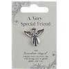 Guardian Angel Spilla a forma di angelo color argento con pietra preziosa, idea regalo sentimentale
