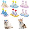 Goktvai 12 Pezzi Cappelli Festa Mini Colorati, Carini Pom Pom Mini Cappelli Compleanno Coni Carta Copricapo per Cane Gatto Coniglio Peluche Animali Bambole Decorazione Festa (6 Stili)