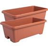 Iris Ohyama, Set da 2 Vaso per piante, fioriera d'aria con sistema di drenaggio dell'acqua per il giardinaggio - Air Vegetable Planter730, Marrone