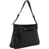 Pinko Belt Bag Big in Pelle Nera, Tracolla Regolabile, Borsa da Spalla con Borchie Dorate, 40x26 cm