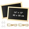 Generisch 2 pezzi 40 x 30 cm A3 lavagna con cornice in legno, lavagna da appendere, lavagna nera per bambini, piccola lavagna in ardesia da appendere per ufficio, cucina, bar, scuola