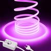 HEGEHE Striscia LED Neon Dimmerabile 220V [20M,Viola],288 LEDs/m Striscia LED Flessibile Impermeabile IP65 Tagliabile FCOB CRI90+,Design DIY,Illuminazione Decorativa per Casa e Negozi