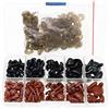 BITEYI Colorato Plastic Nasi di Sicurezza con Rondelle,DIY Craft Nasi 130 Pezzi 8-16mm per Bambola,Pupazzo,Peluche (Nero e Marrone)
