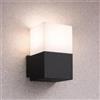 MAKA change your life quality Maka Applique da Parete Interno 12 Watt E27 da Esterno IP44, Applique Camera da Letto Bianco da Parete Esterno, 220V | Alluminio + PVC | h 16cm x 8cm x 8cm (Nero)