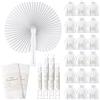 BBTO 50 Set Bomboniere Ventagli Bolle di Sapone con Adesivi Fascette in Tessuto Sacchetti in Organza per Invitati a Matrimoni Feste di Compleanno Decorazioni per la Tavola