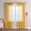 ESLIR Tende con passanti, tenda trasparente per finestra con passanti, voile, giallo, L x A 140 x 145 cm, 1 pezzo