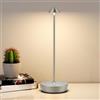 YIKUI Lampada da Tavolo Ricaricabile senza fili per Interni/Esterni (2 Chrome) | lampada da tavolo a led ricaricabile, 3 Modalità di Colore, Dimmerabile Impermeabile, 6000mAh per Ristorante Comodino
