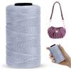 LEREATI Cordino per Borse Uncinetto Piatto Filo Macrame 1mm x 230m Macrame Corda Colorata Cordoncino per Borse a Uncinetto, Arazzo da Parete, Acchiappasogni, Fai da Te (Grigio Argento)