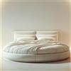SOFT & SOFT AP Rotondo Completo Lenzuola per Letto Rotondo con 4 FEDERE-Beige