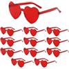WhizNook 12 Paia Occhiali Cuore Rossi Senza Montatura, Occhiali da Sole a Cuore