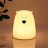 Tremdwoto Luce notturna per bambini, Lampada da notte con orso Luce notturna a batteria per camera dei bambini, Luci notturne morbide, Luce squishy per la scuola materna