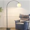 KlkrzJwy Lampada Da Terra Moderna A Globo In Vetro, Lampada Ad Arco In Ferro Regolabile In Altezza Con Base In Marmo E Interruttore E26 Dimmerabile Per Soggiorno O Studio