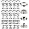 BetterJonny - Kit di 60 bottoni a pressione in tela resistente da 15 mm, in acciaio inox, per borse da barca, pelle, fai da te
