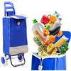 Luna Trolley per la spesa pieghevole, impermeabile, 40 litri, Shopping Trolley, carrello della spesa pieghevole, borsa per la spesa con 2 ruote, cestino per la spesa con ruote (Blu)
