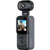MoSundi Fotocamera corpo 4K con visione notturna e microfono esterno, batteria da 2000 mAh, obiettivo grandangolare 130°, rotazione di 180°, per sport all'aria aperta, ciclismo e viaggi, nero