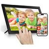 Tibuta Cornice fotografica digitale WiFi da 15,6 pollici, 1366 x 768 HD IPS Touch Screen Photo Frame Electronic, 32 GB di memoria, rotazione automatica, montaggio a parete, condividi foto/video